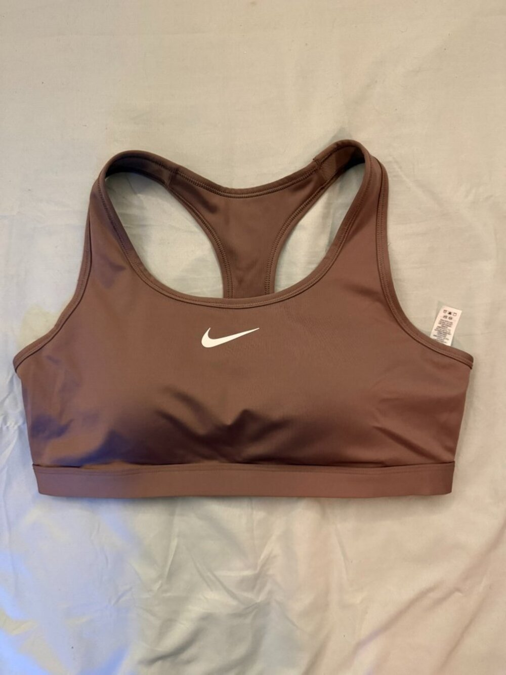 Nike Dri-FIT Swoosh Sports Bra – Mauve/Taupe – Size XL